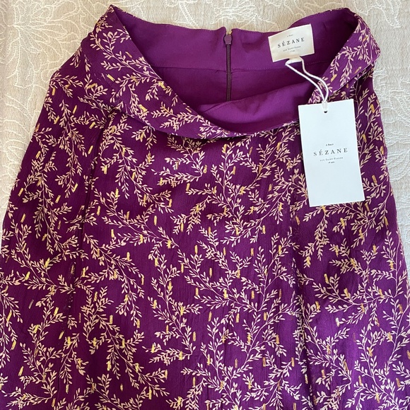 TABATA Midi Skirt  Imprime Feuillages Fond Violet NWT (US4/EU36) - Picture 3 of 12